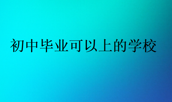 初中毕业可以上的学校