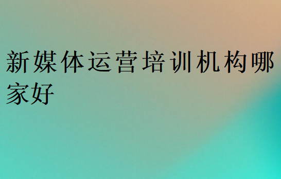 新媒体运营培训机构哪家好